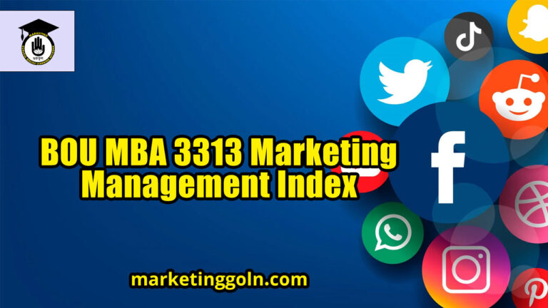 BOU MBA 3313 Marketing Management Index